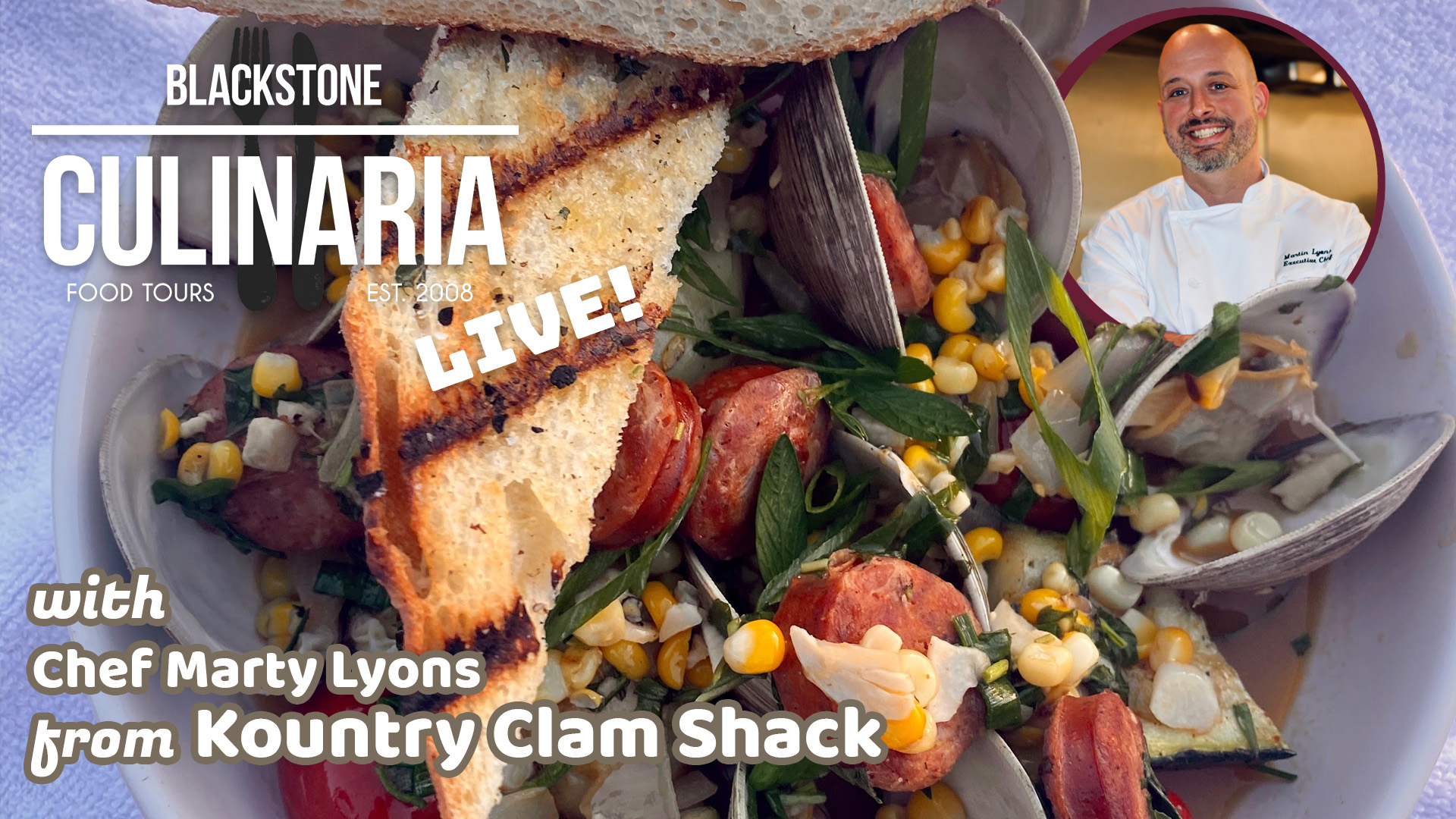 Culinaria Live graphic Kountry Clam Shack with text